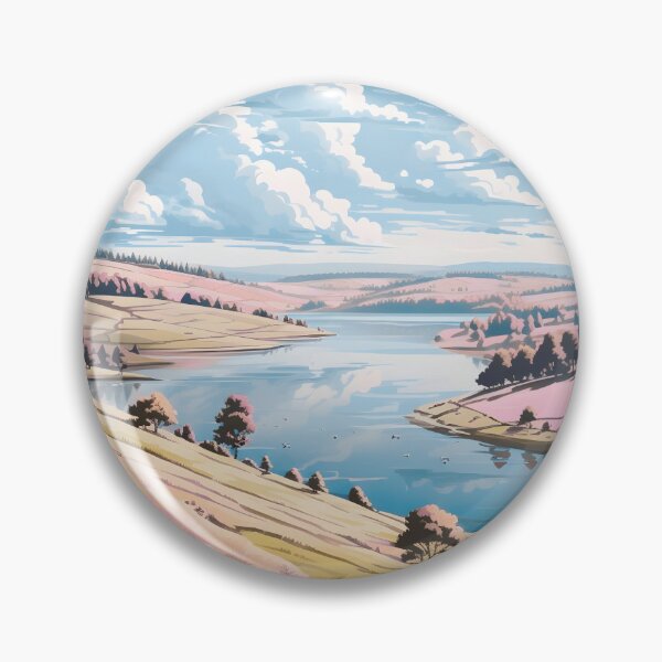 Item preview, Derwent Reservoir England Pastel Hills Landscape Art designed and sold by LaFabricaArt.