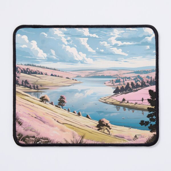 Item preview, Derwent Reservoir England Pastel Hills Landscape Art designed and sold by LaFabricaArt.