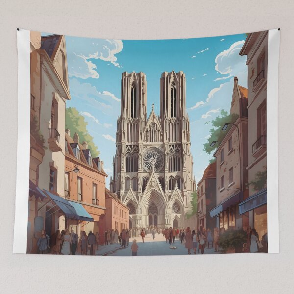 Item preview, Reims Cathedral France Gothic Architecture Art designed and sold by LaFabricaArt.