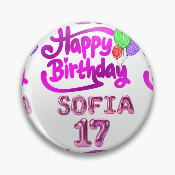 Item preview, Sofia Happy 17th Birthday Pink Balloon Script Trendy Personalized Gift designed and sold by VibranPalette.