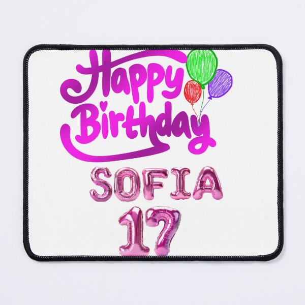 Item preview, Sofia Happy 17th Birthday Pink Balloon Script Trendy Personalized Gift designed and sold by VibranPalette.