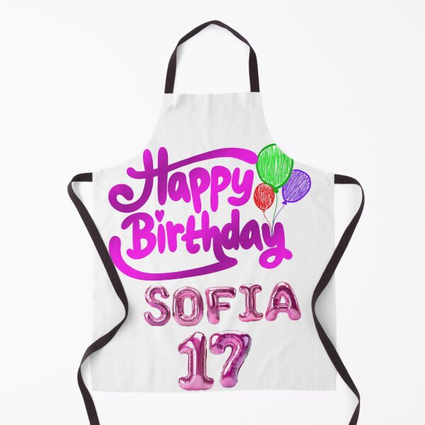 Item preview, Sofia Happy 17th Birthday Pink Balloon Script Trendy Personalized Gift designed and sold by VibranPalette.