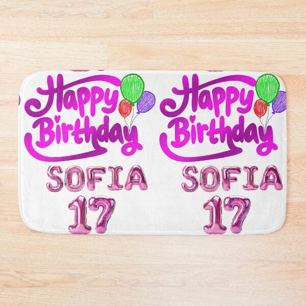 Item preview, Sofia Happy 17th Birthday Pink Balloon Script Trendy Personalized Gift designed and sold by VibranPalette.