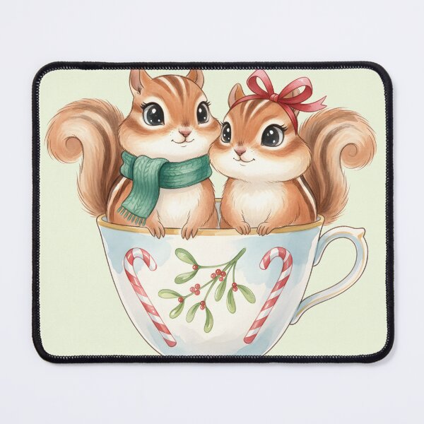 Item preview, Cute Christmas Squirrels in Teacup Illustration designed and sold by SeGoArtDesign.