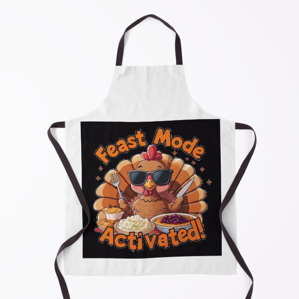 Item preview, Feast Mode Activated — Funny Thanksgiving Turkey Art — Cute Food Humor Illustration designed and sold by SmartyWonders.