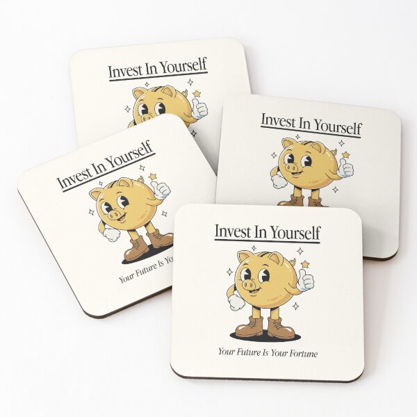 Item preview, Invest In Yourself Piggy Bank Retro Money Motivation designed and sold by HoopeStylee.