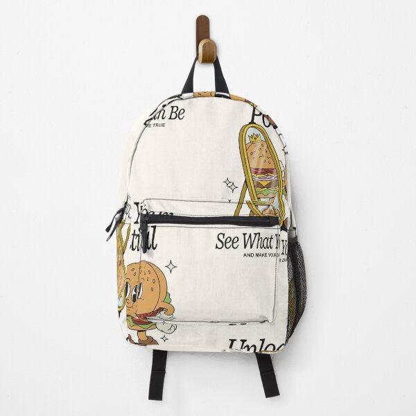 Item preview, Unlock Your Potential Retro Burger Motivation Mascot Art designed and sold by HoopeStylee.