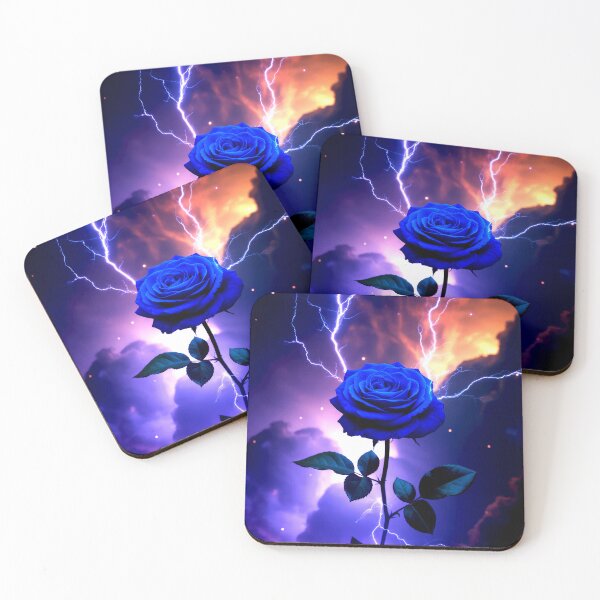 Item preview, Electric Blue Rose with Lightning designed and sold by Exodoi.