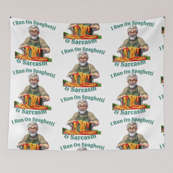 Item preview, I Run On Spaghetti & Sarcasm Funny Spaghetti Pop Art Collection designed and sold by SaucyFoodTruck.