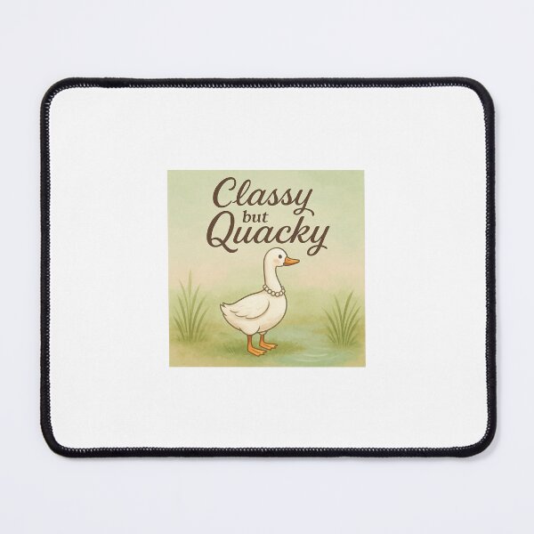 Item preview, Classy but Quacky - Elegant goose with pearls and grace designed and sold by The Silly Goose Studio.