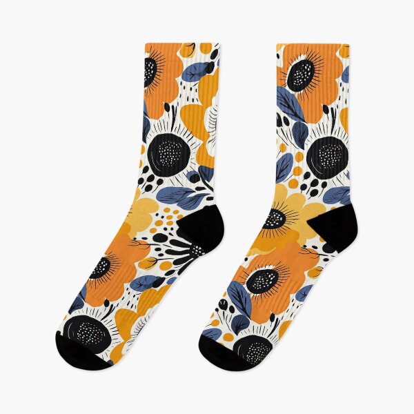 Item preview, Scandinavian Marimekko Blue & Orange designed and sold by CraftedHome.