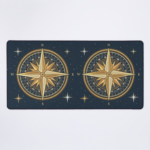 Item preview, Golden compass rose with celestial map designed and sold by Lucky 777.