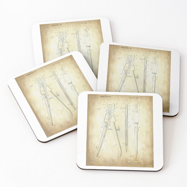 Item preview, Nerdy Vintage Compass Patent Math Science Teacher Black Text Parchment designed and sold by MathWare MathClips.