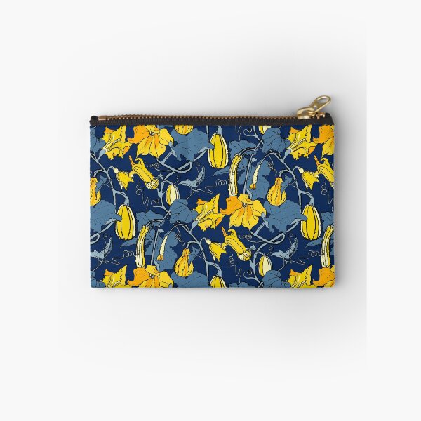 Item preview, cucurbits - trailing pumpkin vines in blue and yellow designed and sold by kobyakov.