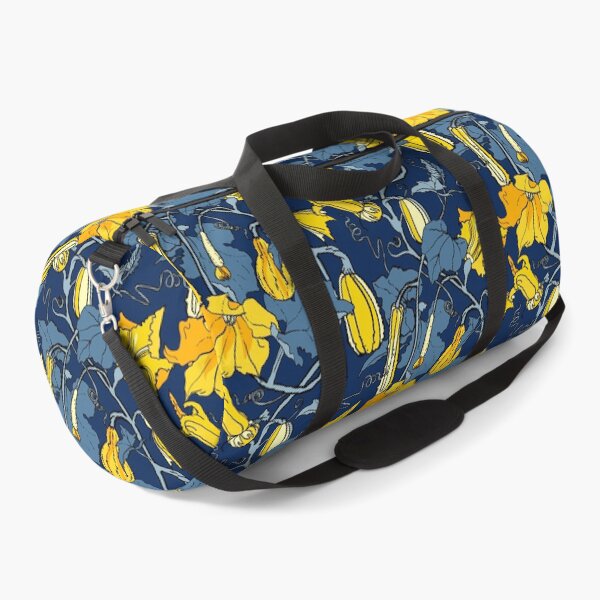 Item preview, cucurbits - trailing pumpkin vines in blue and yellow designed and sold by kobyakov.