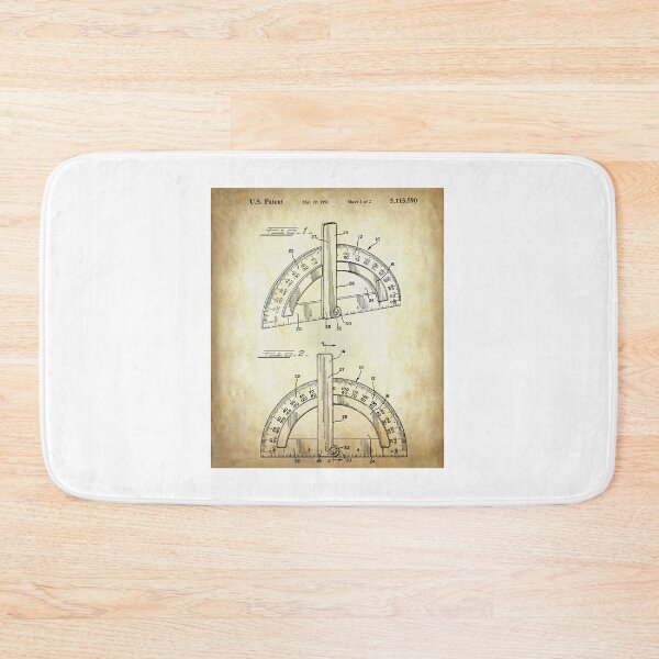 Item preview, Nerdy Vintage Protractor Patent Math Science Teacher Black Text Parchment designed and sold by MathWare MathClips.