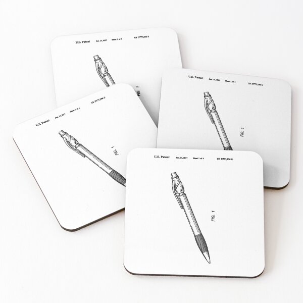 Item preview, Nerdy Vintage Pencil Patent Math Science Teacher Black Text designed and sold by MathWare MathClips.