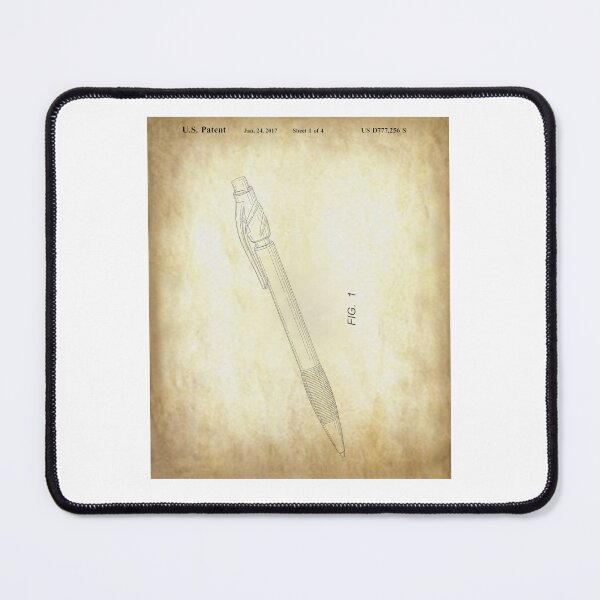 Item preview, Nerdy Vintage Pencil Patent Math Science Teacher Black Text Parchment designed and sold by MathWare MathClips.