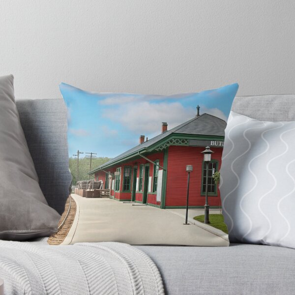 Item preview, Historic Butler Train Station with Vintage Locomotive designed and sold by plugsnpixels.