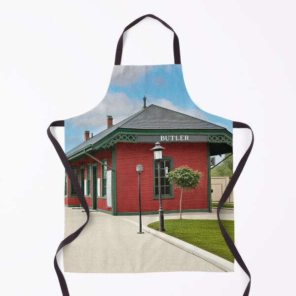 Item preview, Historic Butler Train Station with Vintage Locomotive designed and sold by plugsnpixels.