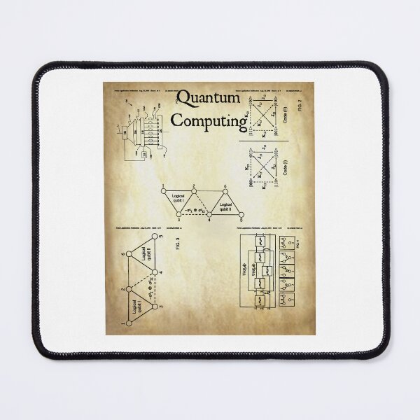 Item preview, Nerdy Vintage Quantum Computing Patent Math Science Teacher Black Text Parchment designed and sold by MathWare MathClips.