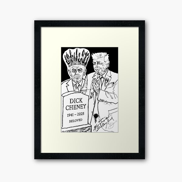The War Crown: Blair and Trump Attend Cheney’s Funeral (2025) Framed Art Print