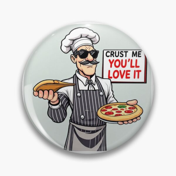 Item preview, Crust Me You'll Love It, Funny Pop Art Pizza Chef Merchandise  designed and sold by SaucyFoodTruck.