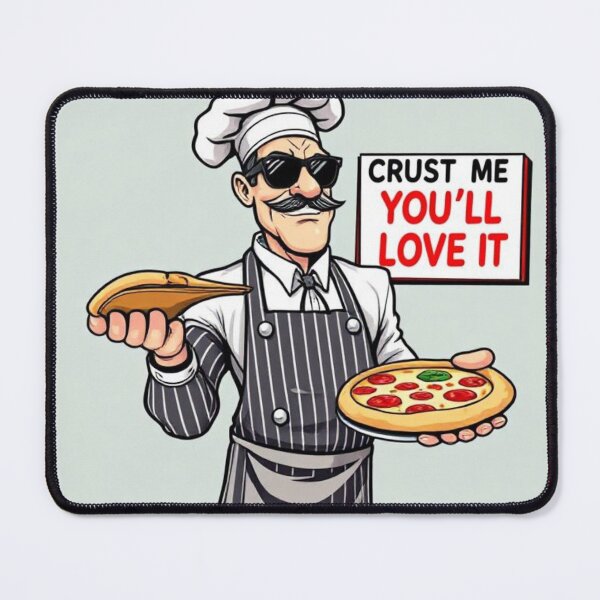 Item preview, Crust Me You'll Love It, Funny Pop Art Pizza Chef Merchandise designed and sold by SaucyFoodTruck.