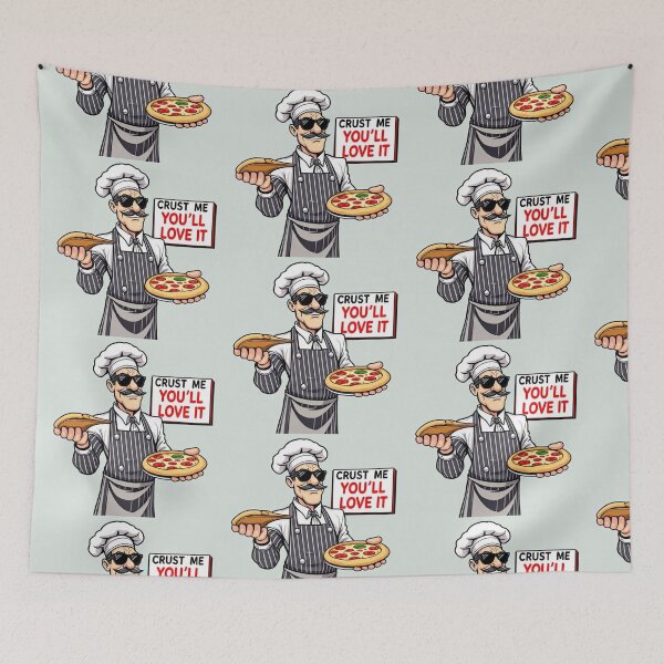 Item preview, Crust Me You'll Love It, Funny Pop Art Pizza Chef Merchandise  designed and sold by SaucyFoodTruck.