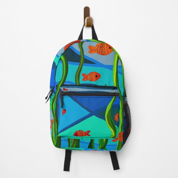 Item preview, Underwater Harmony- Red Fish in Blue Currents designed and sold by Shabi4Arts.