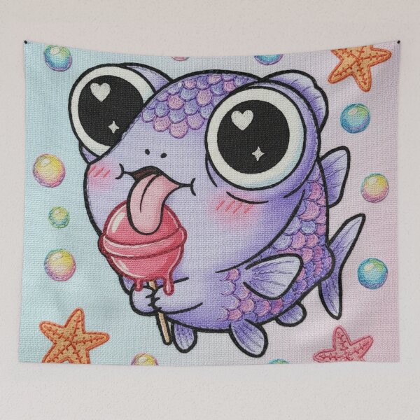 Item preview, kawaii tongue fish designed and sold by Nu Sigma 1985.