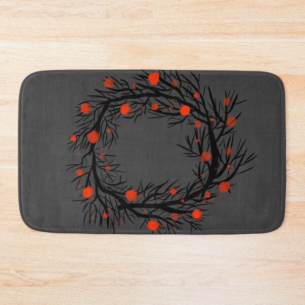 Item preview, Branch Wreath with Red Berries – Minimal Botanical Art designed and sold by creativevandal.