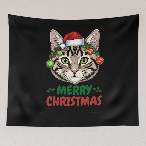 Item preview, Bengal Cat Merry Christmas designed and sold by GeniusPrint.