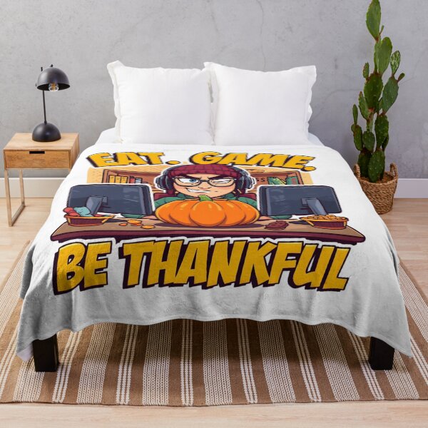 Item preview, Eat. Game. Be Thankful — Funny Gamer Thanksgiving Shirt Sarcastic Fall Gaming Gift Tee designed and sold by ShirtHatch.