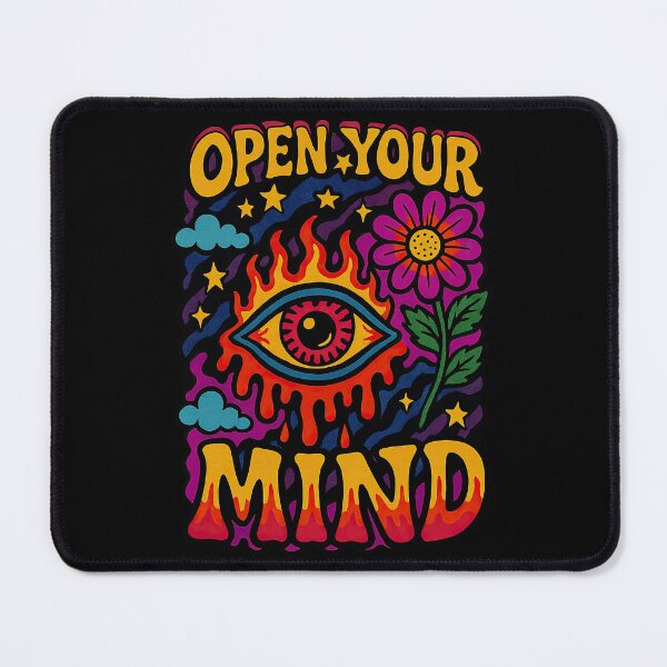Item preview, Vibrant “Open Your Mind” Statement – Retro Trippy Eye designed and sold by SHHCreations.