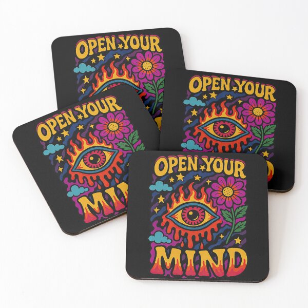 Item preview, Vibrant “Open Your Mind” Statement – Retro Trippy Eye designed and sold by SHHCreations.