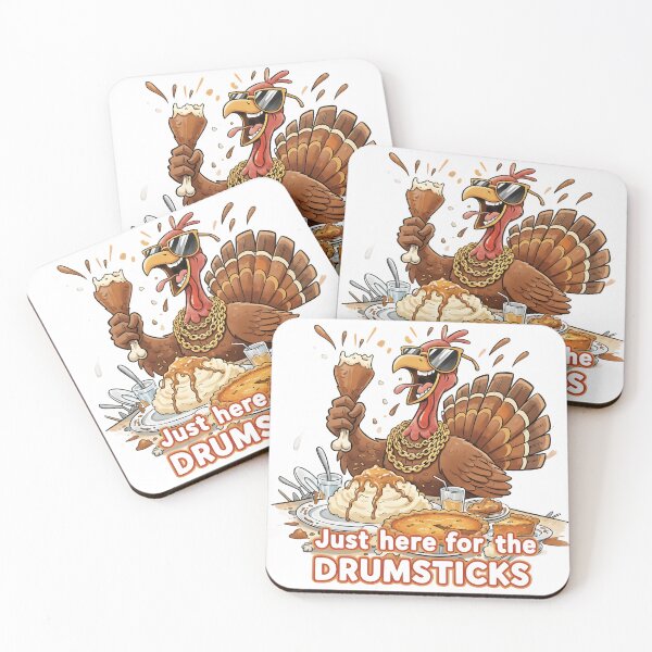 Item preview, Greedy Turkey Just Here for the Drumsticks Funny Thanksgiving Feas designed and sold by Mad Mama Designs.