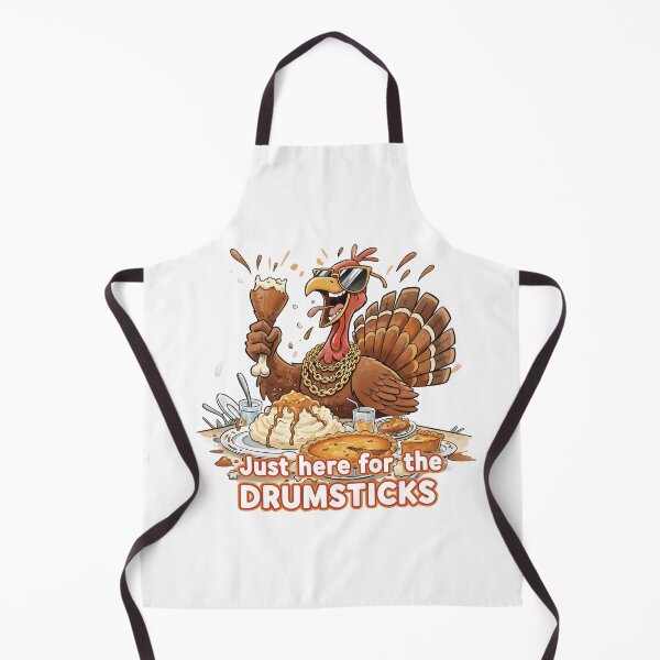 Item preview, Greedy Turkey Just Here for the Drumsticks Funny Thanksgiving Feas designed and sold by Mad Mama Designs.