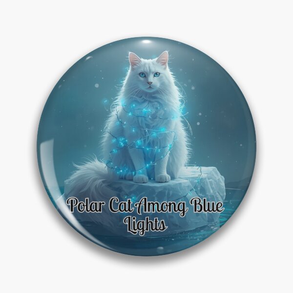 Item preview, Polar Cat Among Blue Lights designed and sold by PetJoyPrintsCO.