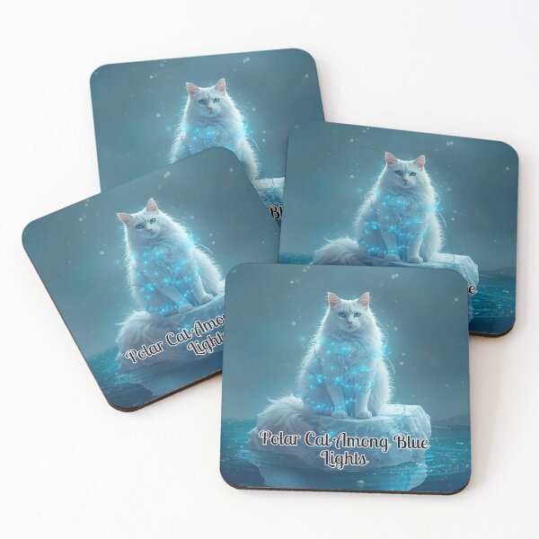 Item preview, Polar Cat Among Blue Lights designed and sold by PetJoyPrintsCO.