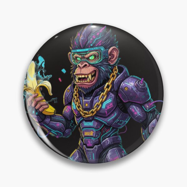 Item preview, Cyberpunk Mutant Monkey – Neon Banana Warrior  designed and sold by Thaivi Design.