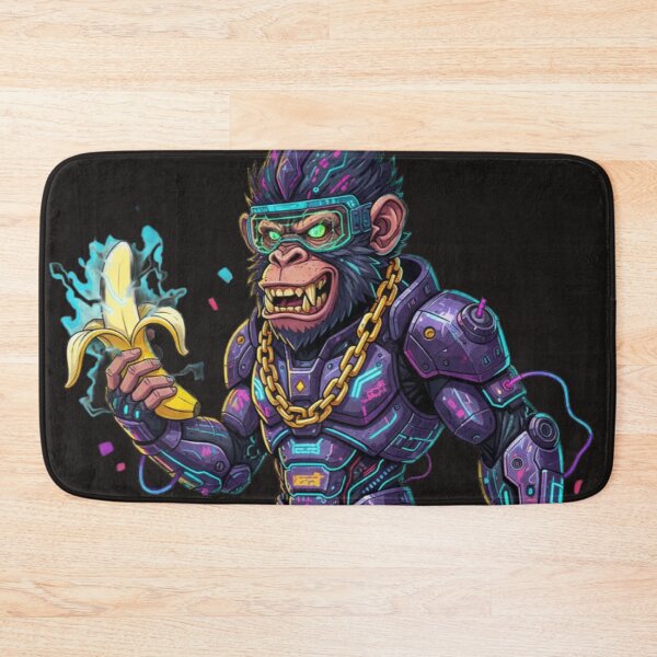Item preview, Cyberpunk Mutant Monkey – Neon Banana Warrior  designed and sold by Thaivi Design.