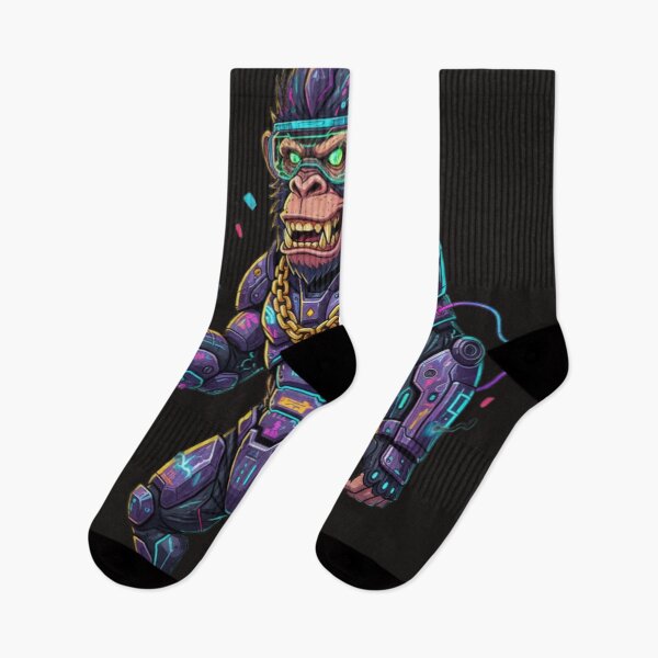 Item preview, Cyberpunk Mutant Monkey – Neon Banana Warrior  designed and sold by Thaivi Design.