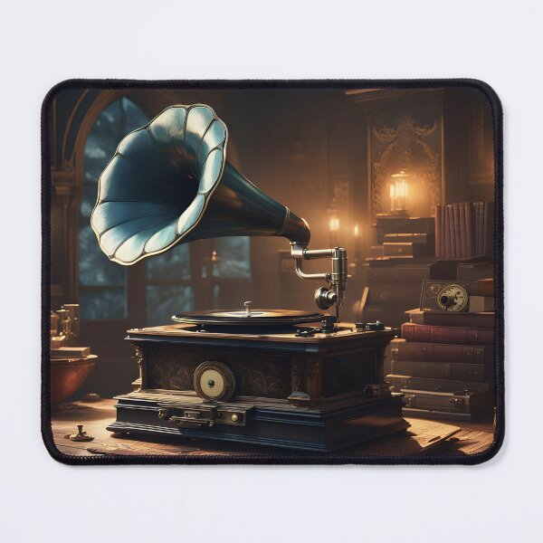 Item preview, Timeless Tunes – Vintage Gramophone Art Print designed and sold by PawPrintedArt.