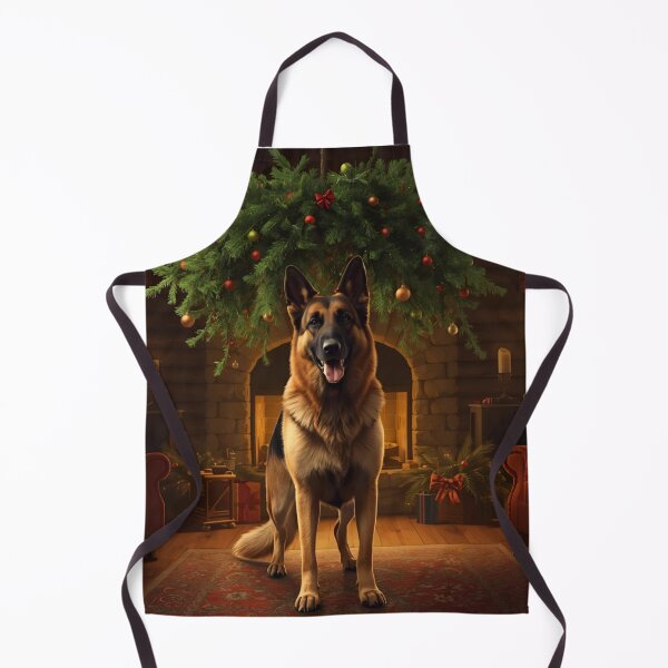 Item preview, Shepherd Dog with Green Mistletoe designed and sold by PetJoyPrintsCO.