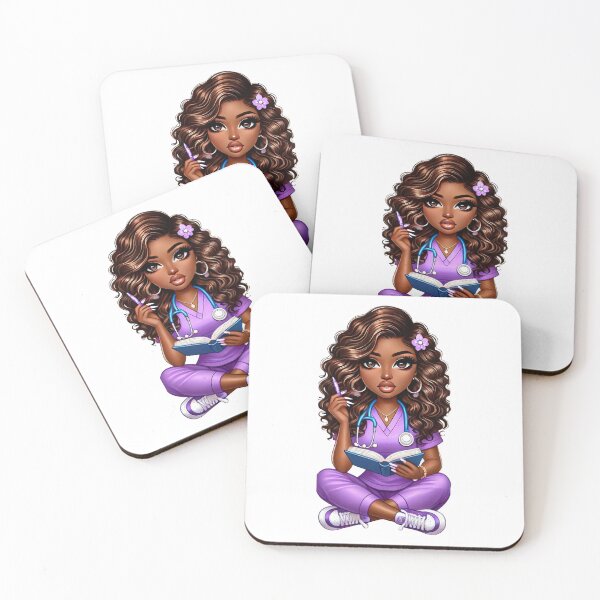 Item preview, Adorable Black Nurse Writing Notes | Nursing Student Art designed and sold by Lulunza.