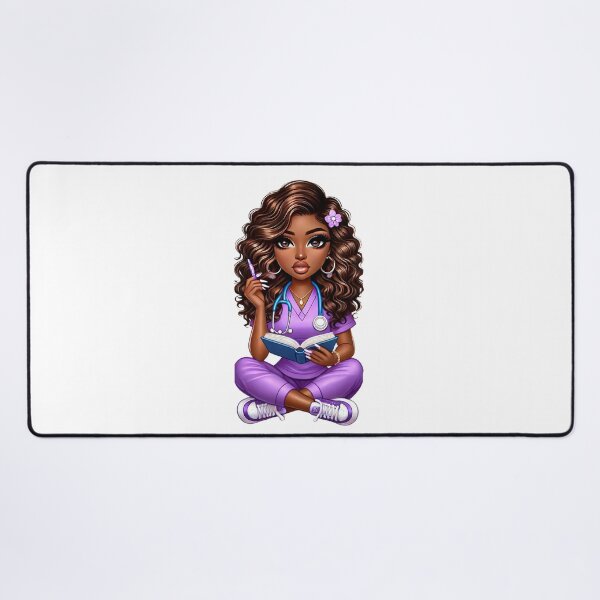 Item preview, Adorable Black Nurse Writing Notes | Nursing Student Art designed and sold by Lulunza.