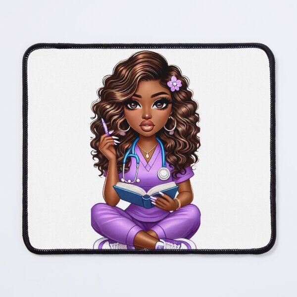 Item preview, Adorable Black Nurse Writing Notes | Nursing Student Art designed and sold by Lulunza.