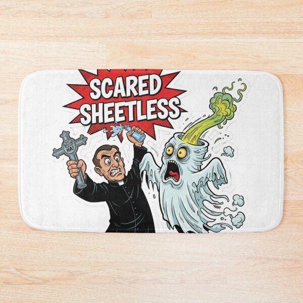 Item preview, Scared Sheetless Funny Ghost Exorcism Pun designed and sold by PunStitch.