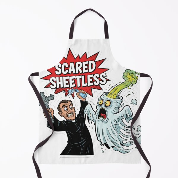 Item preview, Scared Sheetless Funny Ghost Exorcism Pun designed and sold by PunStitch.